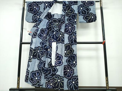 平和屋着物∴夏物 浴衣 有松鳴海絞り 舞花文 綿 逸品 CAAY4410ng