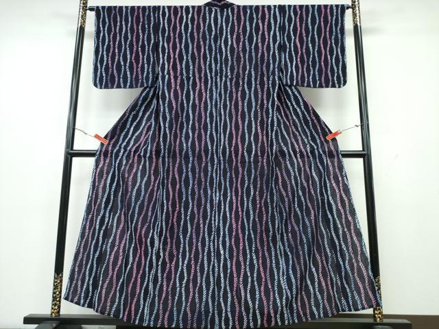 平和屋着物∴夏物 浴衣 有松鳴海絞り 立涌草木文 綿 逸品 未使用 CAAY4411ng
