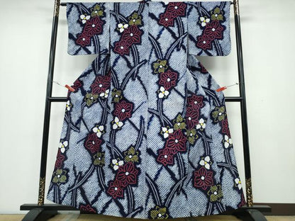 平和屋着物∴夏物 浴衣 有松鳴海絞り 草花文 綿 逸品 CAAY4412ng