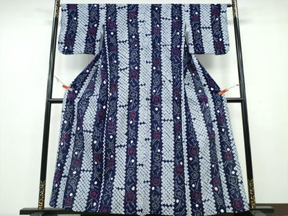 平和屋着物∴夏物 浴衣 有松鳴海絞り 枝梅間道 綿 逸品 未使用 CAAY4413ng