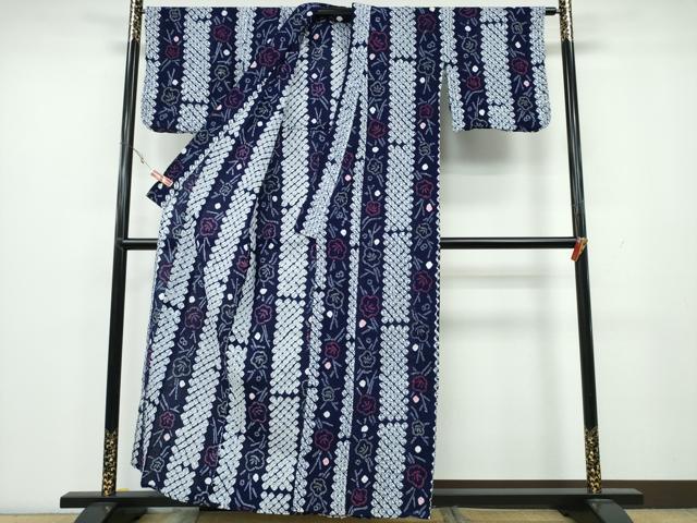 平和屋着物∴夏物 浴衣 有松鳴海絞り 枝梅間道 綿 逸品 未使用 CAAY4413ng