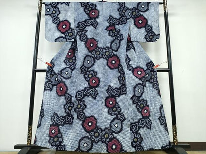 平和屋着物∴夏物 浴衣 有松鳴海絞り 舞花文 綿 逸品 CAAY4414ng