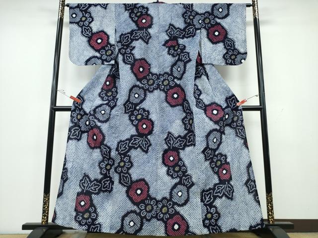 平和屋着物∴夏物 浴衣 有松鳴海絞り 舞花文 綿 逸品 CAAY4414ng