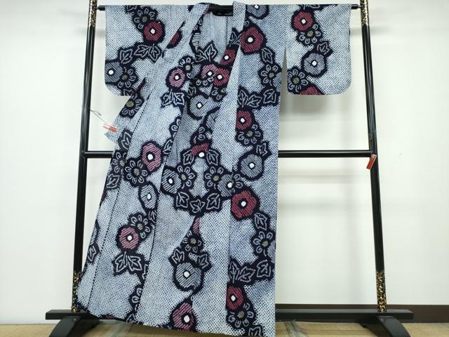 平和屋着物∴夏物 浴衣 有松鳴海絞り 舞花文 綿 逸品 CAAY4414ng