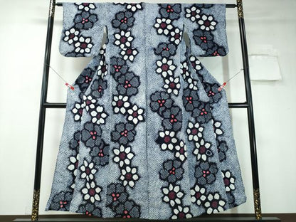 平和屋着物∴夏物 浴衣 有松鳴海絞り 舞花文 綿 逸品 CAAY4418ng