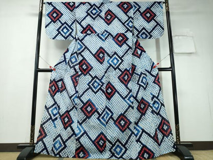 平和屋着物∴夏物 浴衣 有松鳴海絞り 幾何学文様 綿 逸品 CAAY4420ng