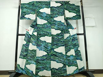 平和屋着物∴夏物 浴衣 有松鳴海絞り 立波文 綿 逸品 CAAY4423ng
