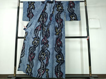 平和屋着物∴夏物 浴衣 有松鳴海絞り 枝花文 綿 逸品 CAAY4425ng