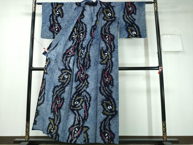 平和屋着物∴夏物 浴衣 有松鳴海絞り 枝花文 綿 逸品 CAAY4425ng