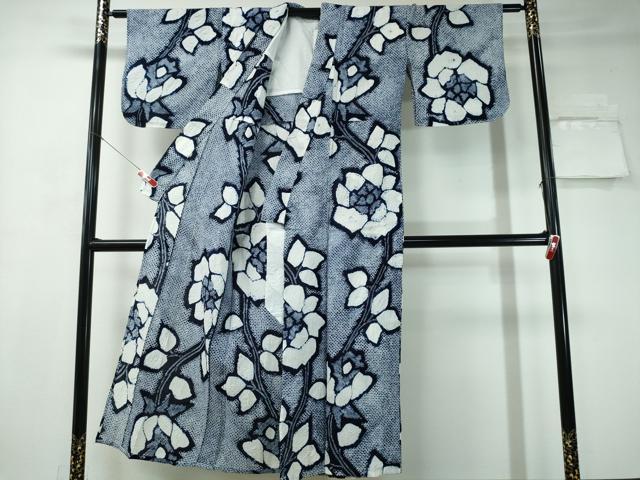 平和屋着物∴夏物　浴衣　有松鳴海絞り　枝花文　綿　逸品　CAAY4426ng