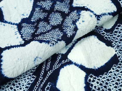 平和屋着物∴夏物　浴衣　有松鳴海絞り　枝花文　綿　逸品　CAAY4426ng