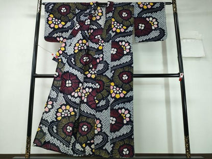 平和屋着物∴夏物 浴衣 有松鳴海絞り 流水舞花文 綿 逸品 CAAY4429ng