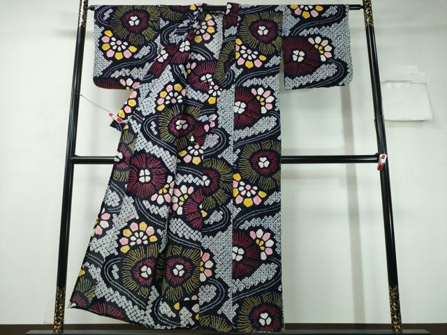 平和屋着物∴夏物 浴衣 有松鳴海絞り 流水舞花文 綿 逸品 CAAY4429ng