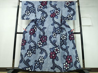 平和屋着物∴夏物 浴衣 有松鳴海絞り 花唐草文 綿 逸品 CAAY4432ng