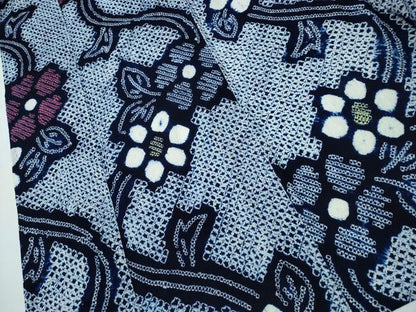 平和屋着物∴夏物 浴衣 有松鳴海絞り 花唐草文 綿 逸品 CAAY4432ng