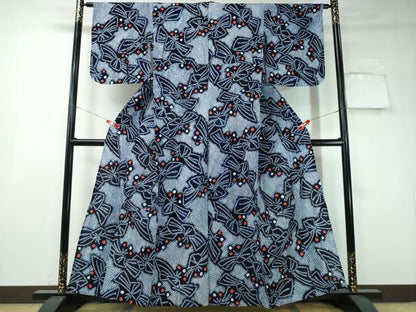 平和屋着物∴夏物 浴衣 有松鳴海絞り 舞蝶文 綿 逸品 CAAY4433ng
