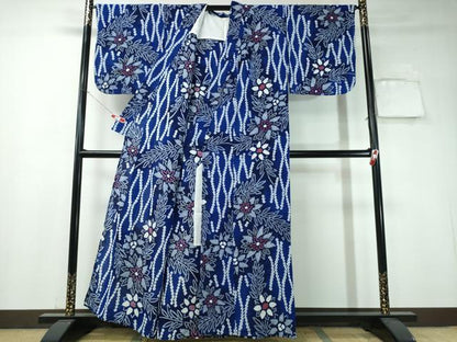平和屋着物∴夏物 浴衣 有松鳴海絞り 立涌枝花文 綿 逸品 CAAY4434ng