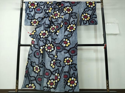 平和屋着物∴夏物 浴衣 有松鳴海絞り 枝菊花文 綿 逸品 CAAY4435ng