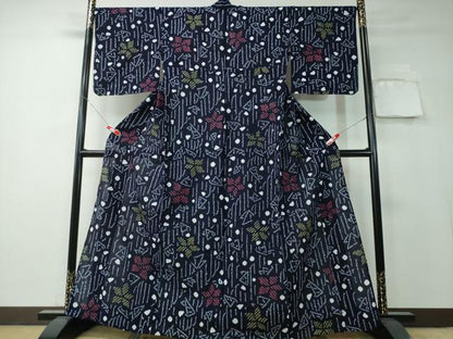 平和屋着物∴夏物 浴衣 有松鳴海絞り 枝花文 綿 逸品 未使用 CAAY4436ng