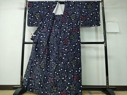 平和屋着物∴夏物 浴衣 有松鳴海絞り 枝花文 綿 逸品 未使用 CAAY4436ng