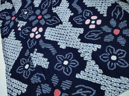 平和屋着物∴夏物 浴衣 有松鳴海絞り 舞菊文 綿 逸品 CAAY4437ng