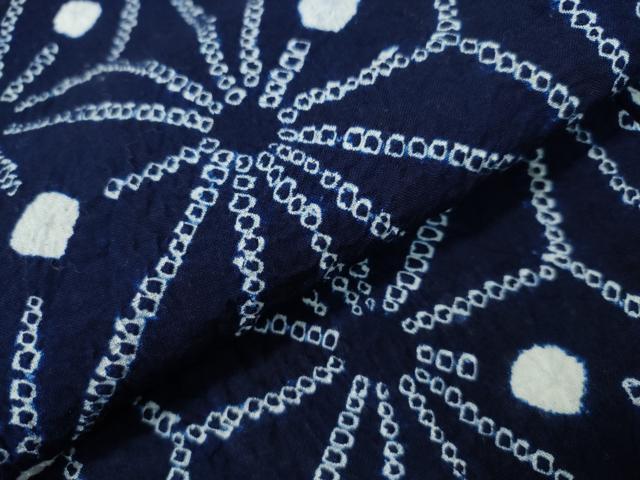 平和屋着物∴夏物 浴衣 有松鳴海絞り 麻の葉文様 綿 逸品 未使用 CAAY4439ng