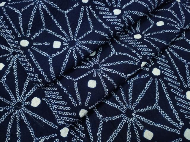 平和屋着物∴夏物 浴衣 有松鳴海絞り 麻の葉文様 綿 逸品 未使用 CAAY4439ng