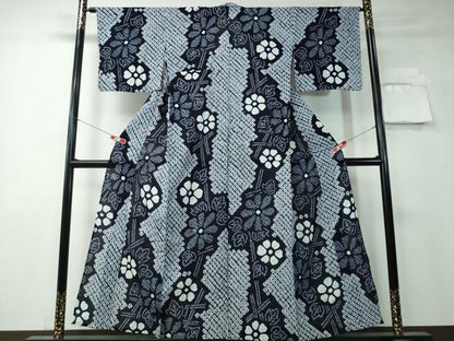 平和屋着物∴夏物 浴衣 有松鳴海絞り 枝花文 綿 逸品 CAAY4440ng