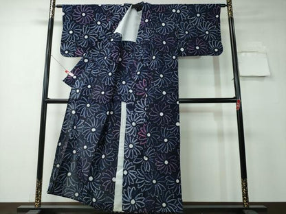 平和屋着物∴夏物 浴衣 有松鳴海絞り 菊尽くし 綿 逸品 CAAY4441ng