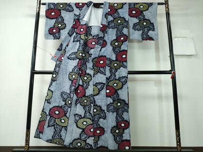 平和屋着物∴夏物 浴衣 有松鳴海絞り 菊花文 綿 逸品 CAAY4443ng