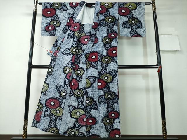 平和屋着物∴夏物 浴衣 有松鳴海絞り 菊花文 綿 逸品 CAAY4443ng