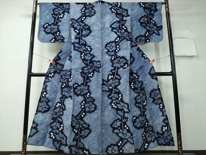 平和屋着物∴夏物 浴衣 有松鳴海絞り 枝花文 綿 逸品 CAAY4444ng