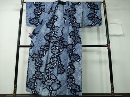 平和屋着物∴夏物 浴衣 有松鳴海絞り 枝花文 綿 逸品 CAAY4444ng