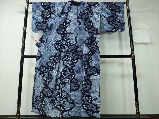 平和屋着物∴夏物 浴衣 有松鳴海絞り 枝花文 綿 逸品 CAAY4444ng