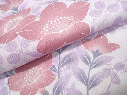 平和屋着物∴夏物 浴衣 綿紅梅 草花文 綿 逸品 CAAY4668ng