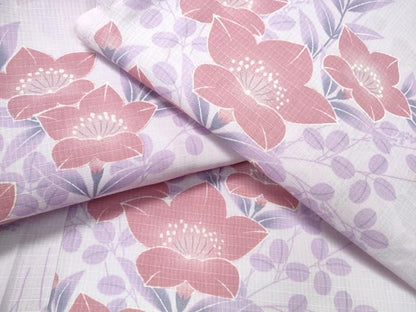 平和屋着物∴夏物 浴衣 綿紅梅 草花文 綿 逸品 CAAY4668ng