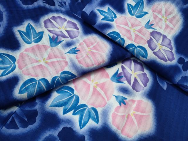平和屋着物∴夏物 浴衣 綿紅梅 朝顔 暈し染め 綿 逸品 CAAY4448ng