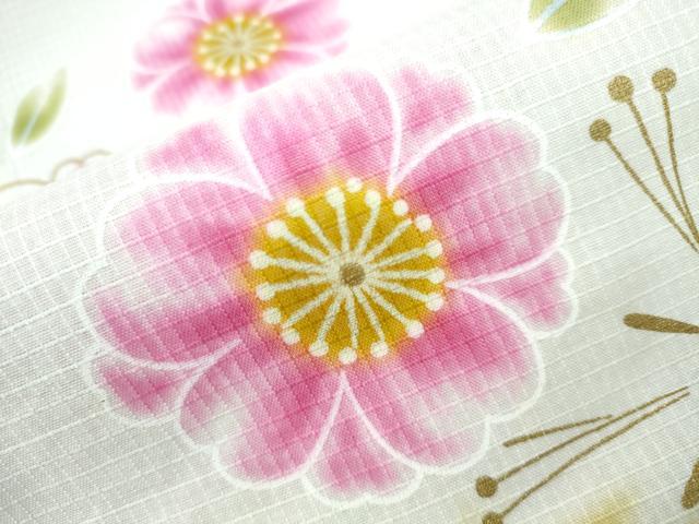 平和屋着物∴夏物 浴衣 綿紅梅 舞桜 金彩 綿 逸品 CAAY4451ng