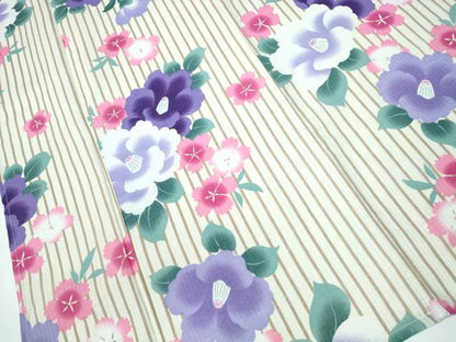 平和屋着物∴夏物 浴衣 綿紅梅 椿 間道 綿 逸品 CAAY4452ng
