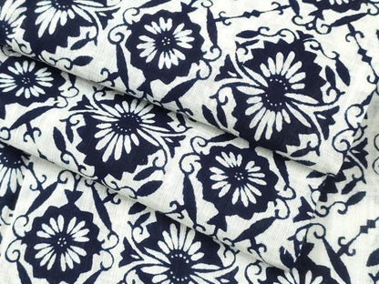 平和屋着物∴夏物 浴衣 型染め 花唐草菱文 綿 逸品 CAAY4457ng