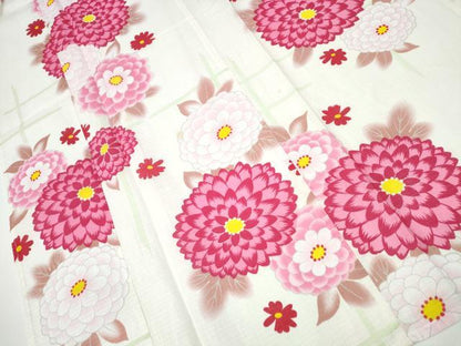 平和屋着物∴夏物 浴衣 綿紅梅 菊文 綿 逸品 CAAY4459ng