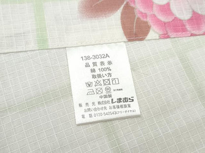 平和屋着物∴夏物 浴衣 綿紅梅 菊文 綿 逸品 CAAY4459ng