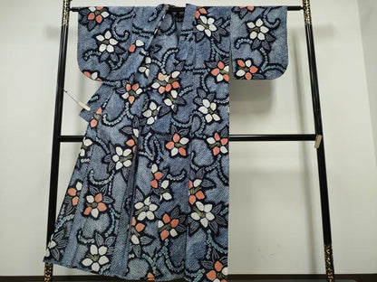 平和屋着物∴夏物 浴衣 有松鳴海絞り 花唐草文 綿 逸品 CAAY4471ng