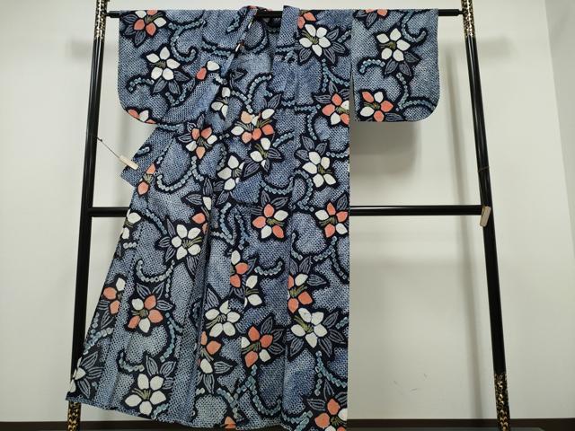 平和屋着物∴夏物 浴衣 有松鳴海絞り 花唐草文 綿 逸品 CAAY4471ng