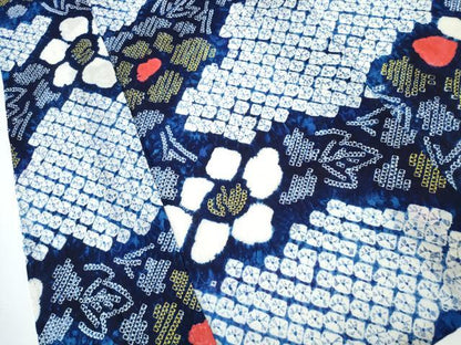 平和屋着物∴夏物 浴衣 有松鳴海絞り 枝花文 綿 逸品 CAAY4472ng