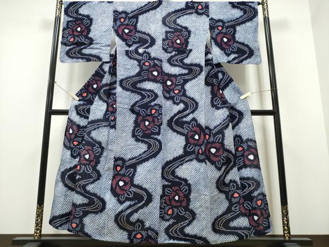 平和屋着物∴夏物 浴衣 有松鳴海絞り 流水舞花文 綿 逸品 CAAY4473ng