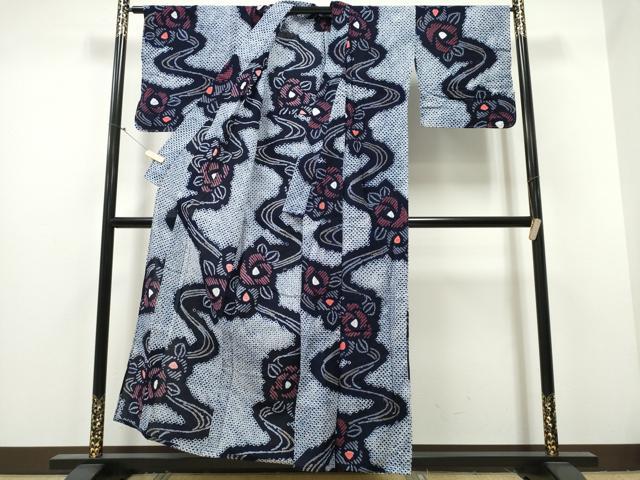 平和屋着物∴夏物 浴衣 有松鳴海絞り 流水舞花文 綿 逸品 CAAY4473ng
