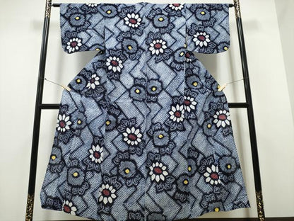 平和屋着物∴夏物 浴衣 有松鳴海絞り 檜垣菊文 綿 逸品 CAAY4474ng