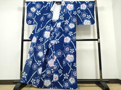 平和屋着物∴夏物 浴衣 有松鳴海絞り 枝花文 綿 逸品 CAAY4476ng