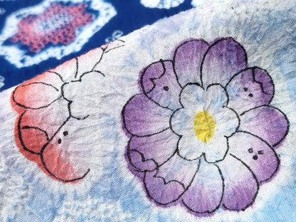 平和屋着物∴夏物 浴衣 有松鳴海絞り 枝花文 綿 逸品 CAAY4476ng